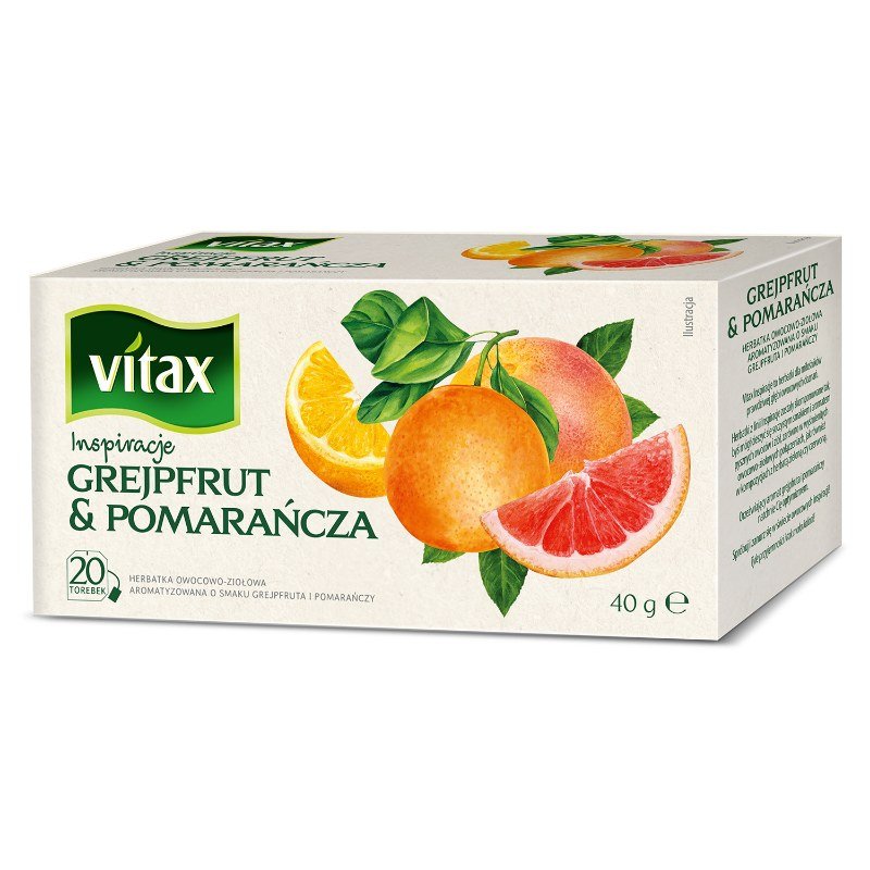 Herbata Vitax Inspirations Grejpfrut I Pomarańcza 20 Torebek