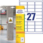 Etykiety Papierowe Avery 63,5x29,6 20/A4 A'27 Białe No.L7874-20