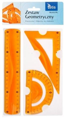 Komplet Geometryczny Tetis Elastyczny BL010-PK Pomarańczowy