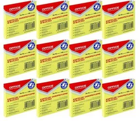 Bloczek Samoprzylepny 76x76 Żółty 12 sztuk