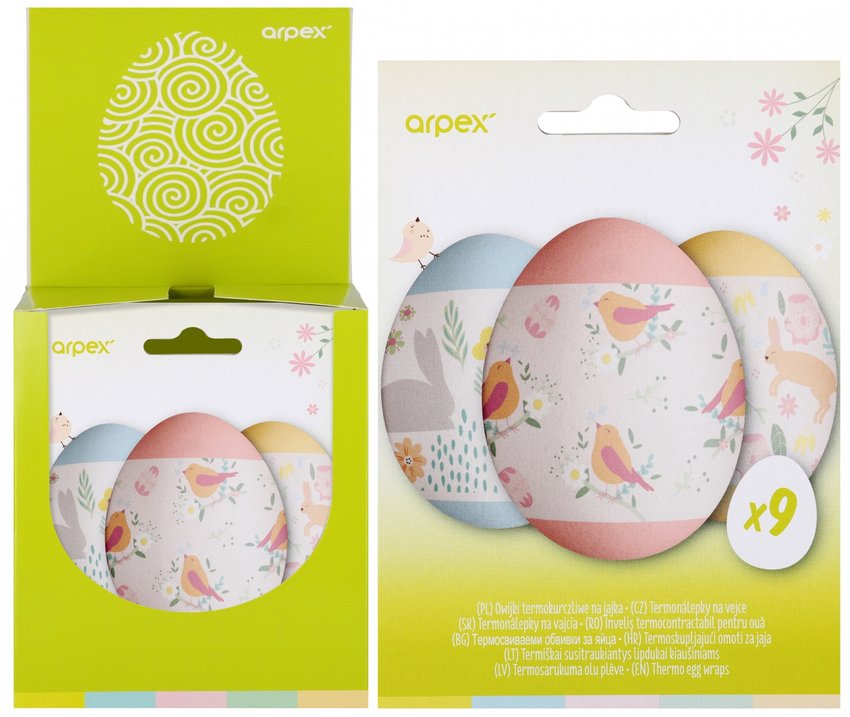 Ozdoba Wielkanocna Owijka Foliowa Na Jajka 9szt. Mix /Arpex