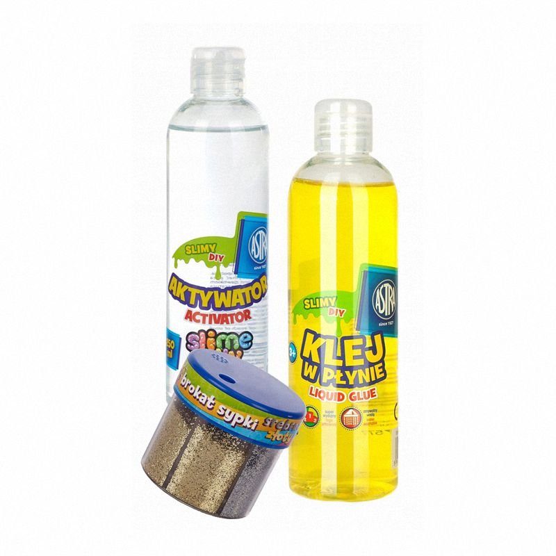 Zestaw do Zrobienia Slime Aktywator + Klej + Brokat Żółty/Astra