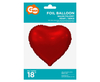 Balon foliowy Serce, matowe, czerwone, 18 cali /GoDan