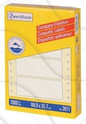 Etykiety uniwersalne do drukarek igłowych Avery 88.9x35.7 A'1000 No.3611