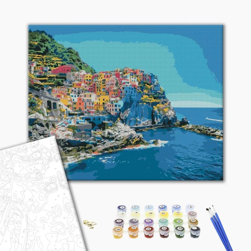 Malowanie po numerach BRUSHME 40x50 cm śródmorskie wybrzeże 1 szt., w pudełku