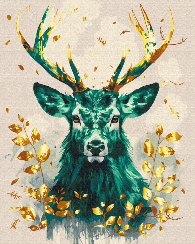 Malowanie po numerach BRUSHME 40x50 cm gold szmaragdowa korona lasu 1 szt., w pudełku