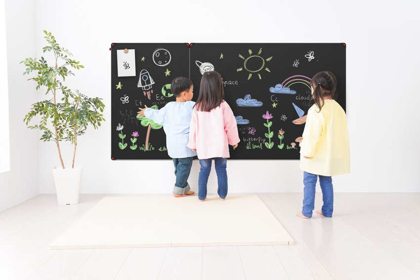 Tablica Kredowa Magnetyczna Memobe Idea Edge All Black, Powierzchnia Czarna, Rama Aluminiowa Czarna, 120X90 Cm