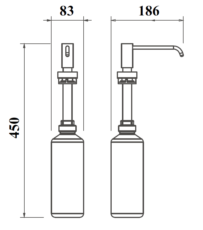 DISH39 mydelniczka dozownik nablatowy krótki 1L
