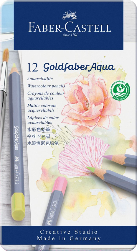 Kredki Akwarelowe Goldfaber Aqua Pastel 12 Kol. Opak. Metalowe Faber-Castell