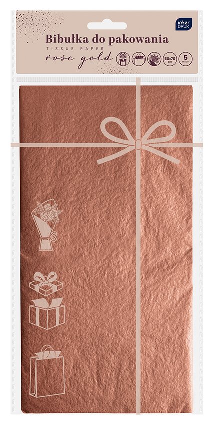 Bibułka do Pakowania Prezentów 50x70cm Rose Gold /Interdruk
