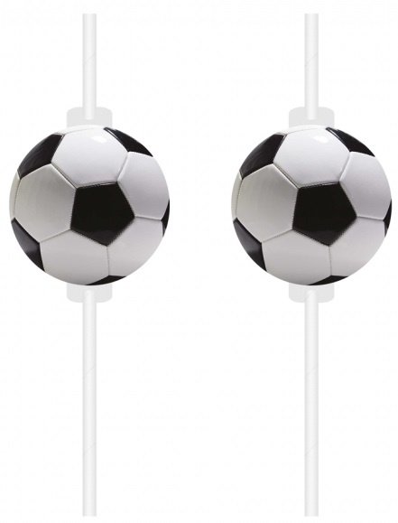 Rurki (słomki) z medalionem "Football Party" 4szt.  /GoDan