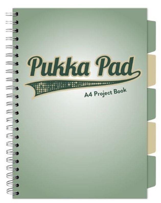 Kołozeszyt A4 100K kratka Project Book Sage / Pukka Pad