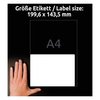 Etykiety Kryjące Samoprzylepne Avery 199.6x143.5 2/A4 A'100 Białe No.L7168-100