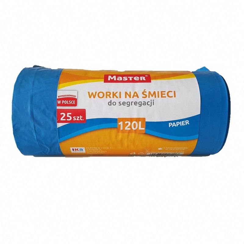 Worki do Segregacji LDPE 120L A'25 Niebieskie Papier /Master