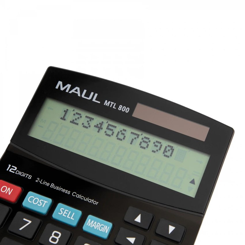 Kalkulator Biurkowy Business Pro Mtl 800, 12-Pozycyjny, Dwuliniowy, Czarny Maul