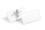 Identyfikator Akrylowy z Kombi-Klipem 40x75mm 25szt. Przezroczysty /Durable 812119