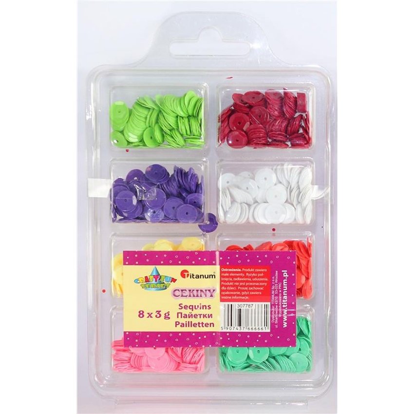 Cekiny okrągłe 8x3g Mix /Titanum