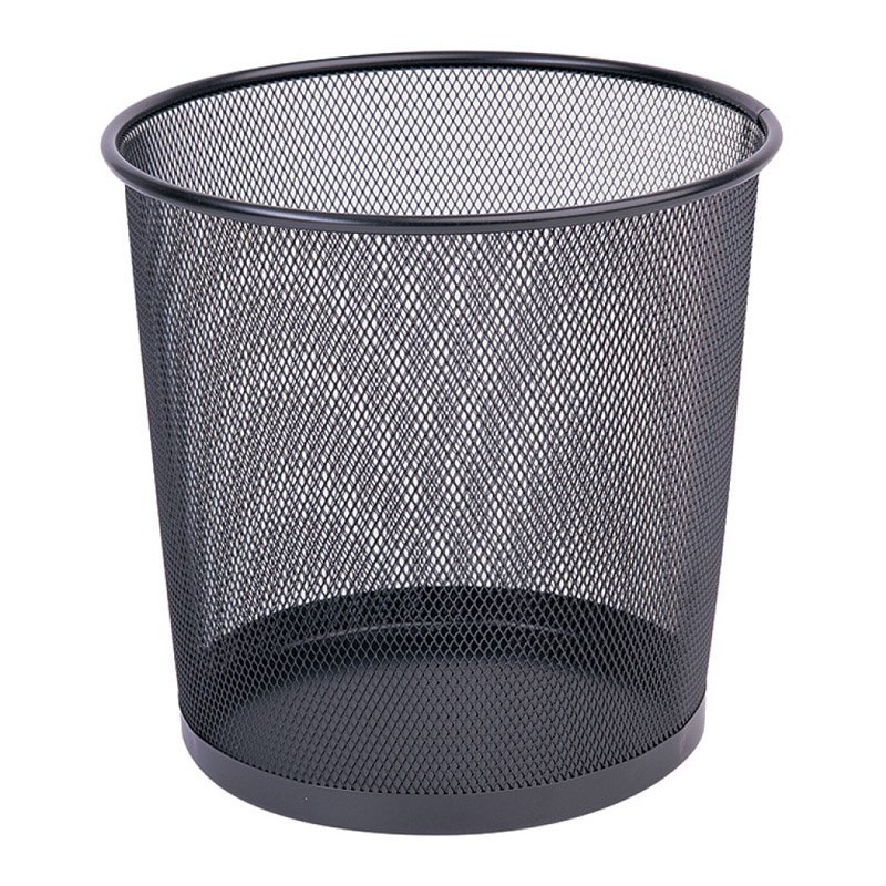 Kosz Okrągły Metalowy 12L Siatka Czarny / Q-Connect-tres