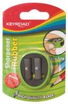 Temperówka Keyroad Plastikowa Podwójna Z Gumką Blister Mix Kolorów