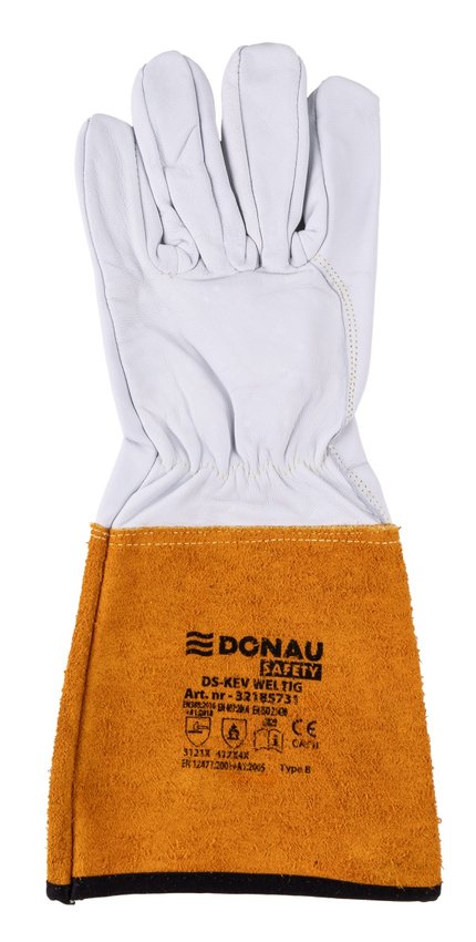 Rękawice spawalnicze DONAU SAFETY DS-KEV WELTIG kevlar skóra kozia rozm. 10/XL biało-złote