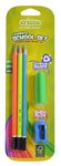 Ołówki Cricco Neonowe 3 Szt.+ Temperówka + Gumka Blister