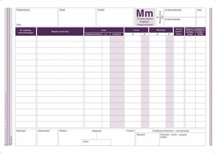 Przesunięcie Międzymagazynowe Mm A5 Wielok. 375-3 /MiP