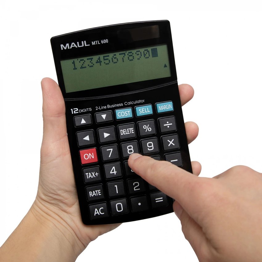 Kalkulator Biurkowy Business Pro Mtl 600, 12-Pozycyjny, Dwuliniowy, Czarny Maul