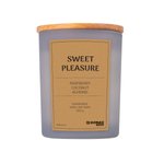 Świeca sojowa DONAU HOME w szarym szkle drewniana pokrywa i knot Sweet Pleasure 200g