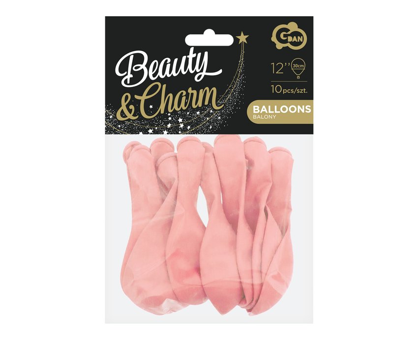 #BL Balony Beauty&Charm, makaronowe bladoróżowe 12 cali/ 10 szt.