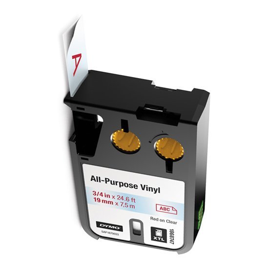 Taśma Vinylowa XTL 19 mm x 7 m Czerwona Na Przezroczystym /Dymo 1868747