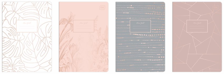 Zeszyt A5 60k KratkaM 70G METALLIC ROSE GOLD