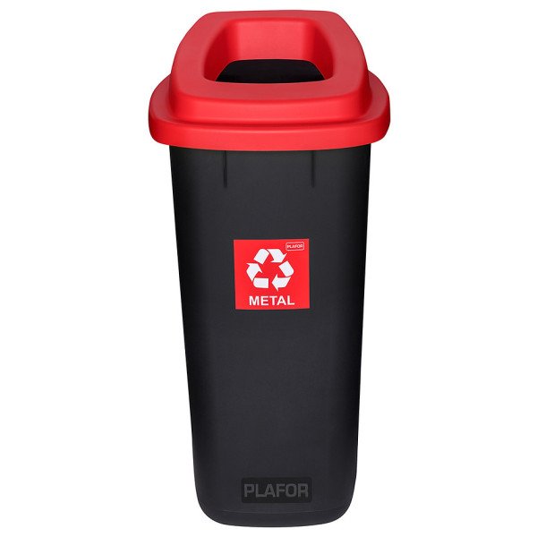 Kosz na Śmieci SORT BIN 90L Czerwony Metal/ Plafor