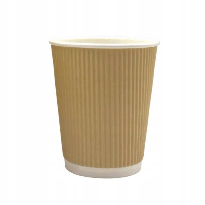 Kubek Papierowy Kraft Ryflowany 250ml śr.80mm Bio 25szt.  /Love Nature