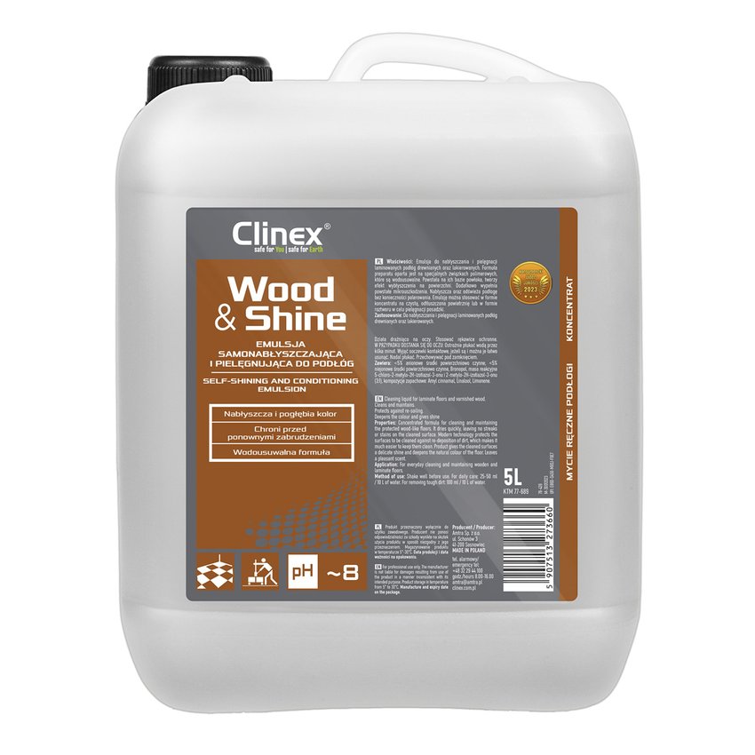 Clinex Wood&Shine emulsja do podłóg połysk 5L