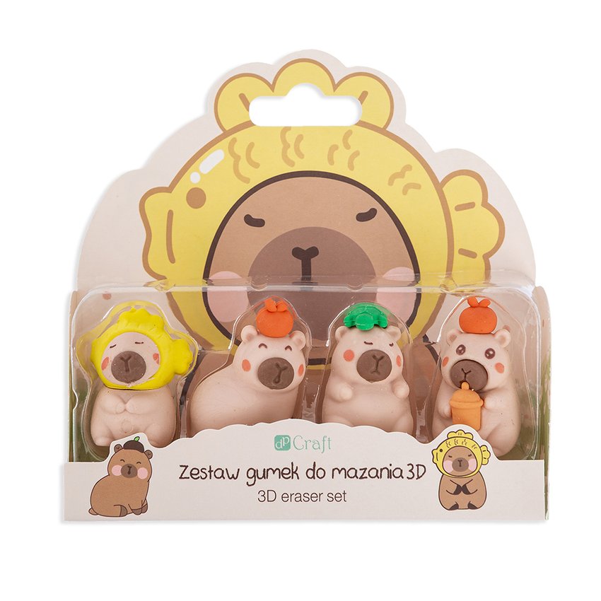 Zestaw Gumek 3D 4szt. Kapibara /DpCraft