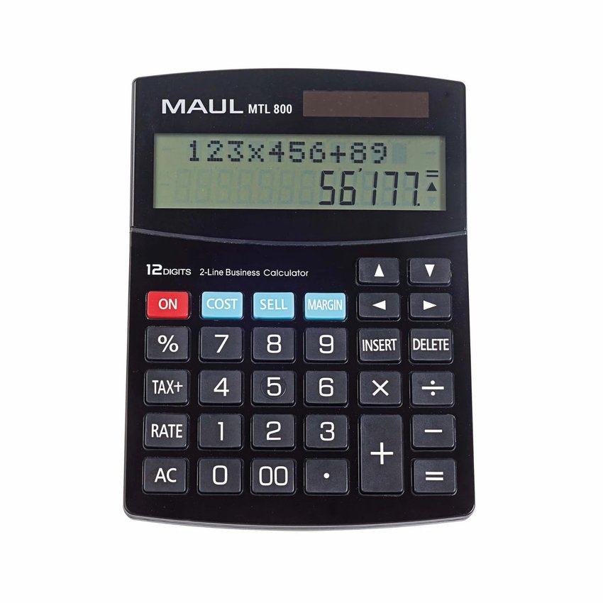 Kalkulator Biurkowy Business Pro Mtl 800, 12-Pozycyjny, Dwuliniowy, Czarny Maul