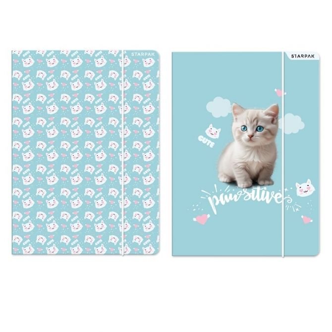 TECZKA Z GUMKA PAP A4 KITTY STK FOL10/100