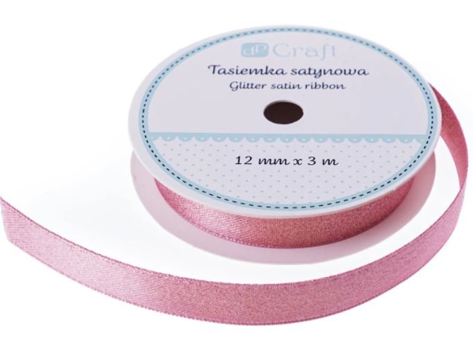 Tasiemka Satynowa z Brokatem - Anita'S - J.Różowa 3M / DpCraft