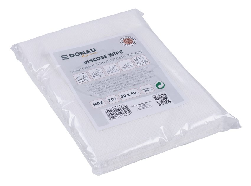 Ścierka DONAU HOME z wiskozą 70%, składana max 30x40cm 10 szt., biała