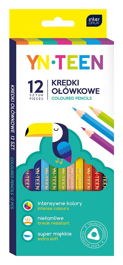 KredkiOłówkowe Trójkątne 12 Kol.  /Interdruk