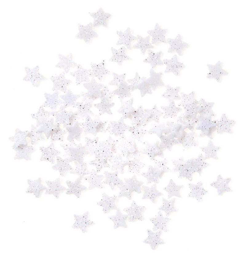 Gwiazdki Z Brokatem 96szt. Białe /DpCraft