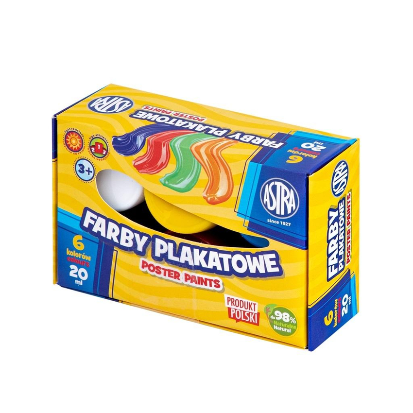 Farby plakatowe ASTRA 6kol x 20ml Standard box