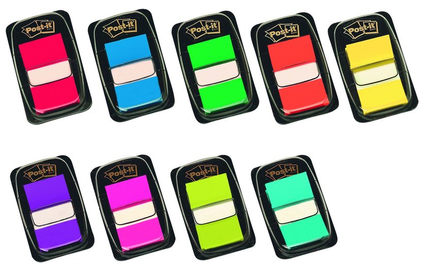 Zakładki Indeks. PP 25,4x43,2 A'50 680-23 Turkusowe /Post-it