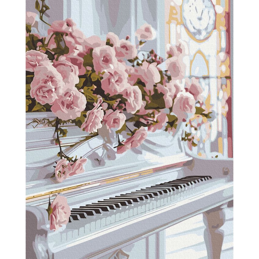 Malowanie po numerach BRUSHME 40x50 cm romantyczny fortepian 1 szt., w pudełku