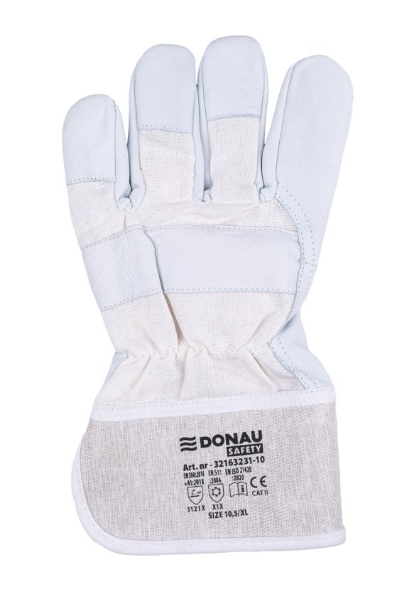 Rękawice robocze DONAU SAFETY DS-DOKGOAT doker skóra kozia rozm. 105/XL szaro-białe