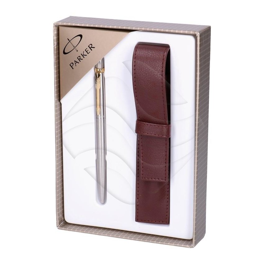 Komplet Parker Długopis + Etui Jotter Stalowy GT BP [S0820340]