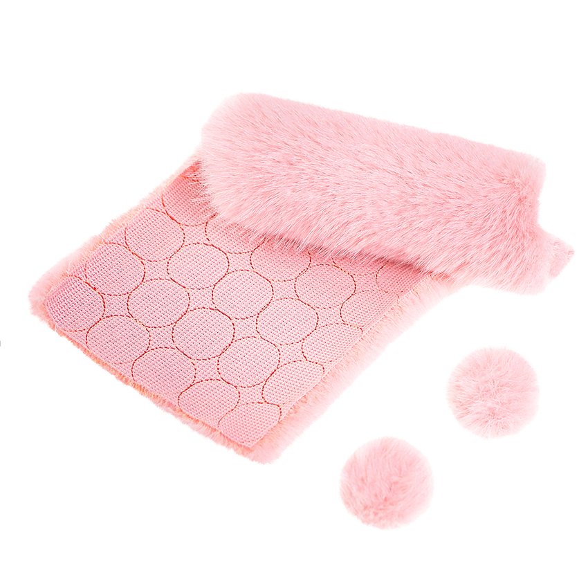 Futerkowe Pompony na Taśmie 3cm 50szt. Jasny Różowy /DpCraft