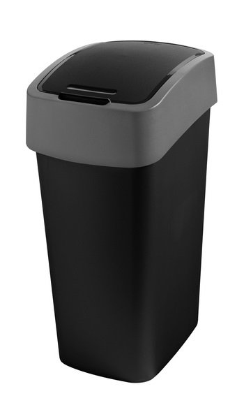 Kosz Na Śmieci 45L Flip Uchylny Czarno-Szary /Curver