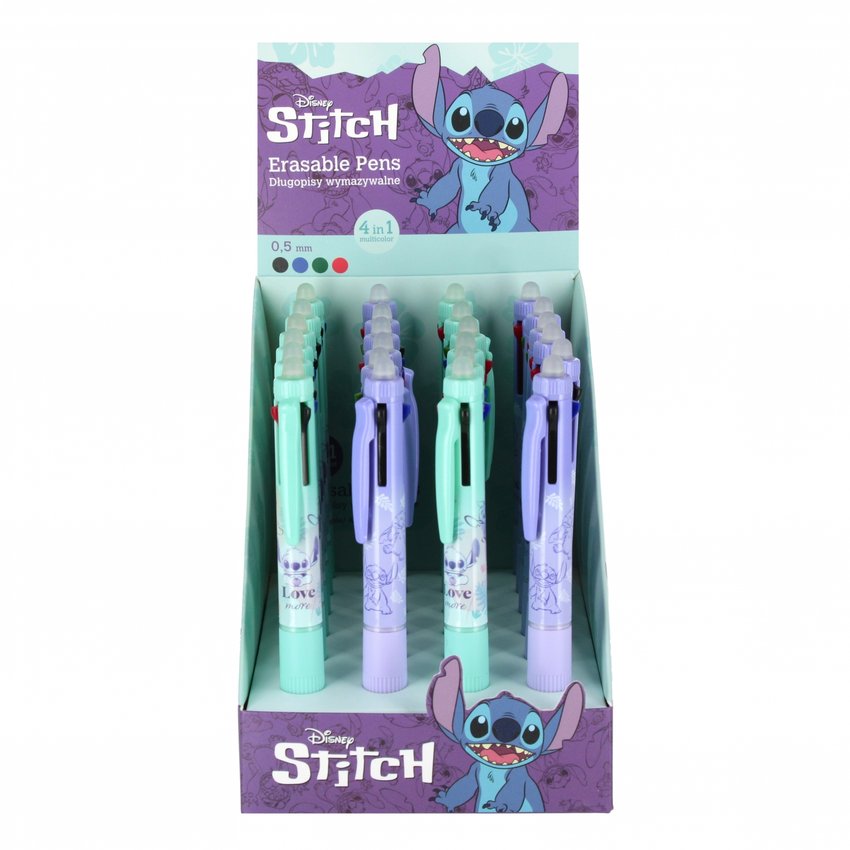 Długopis Ścieralny Disney Stitch 4kol Pastel (szt.)
