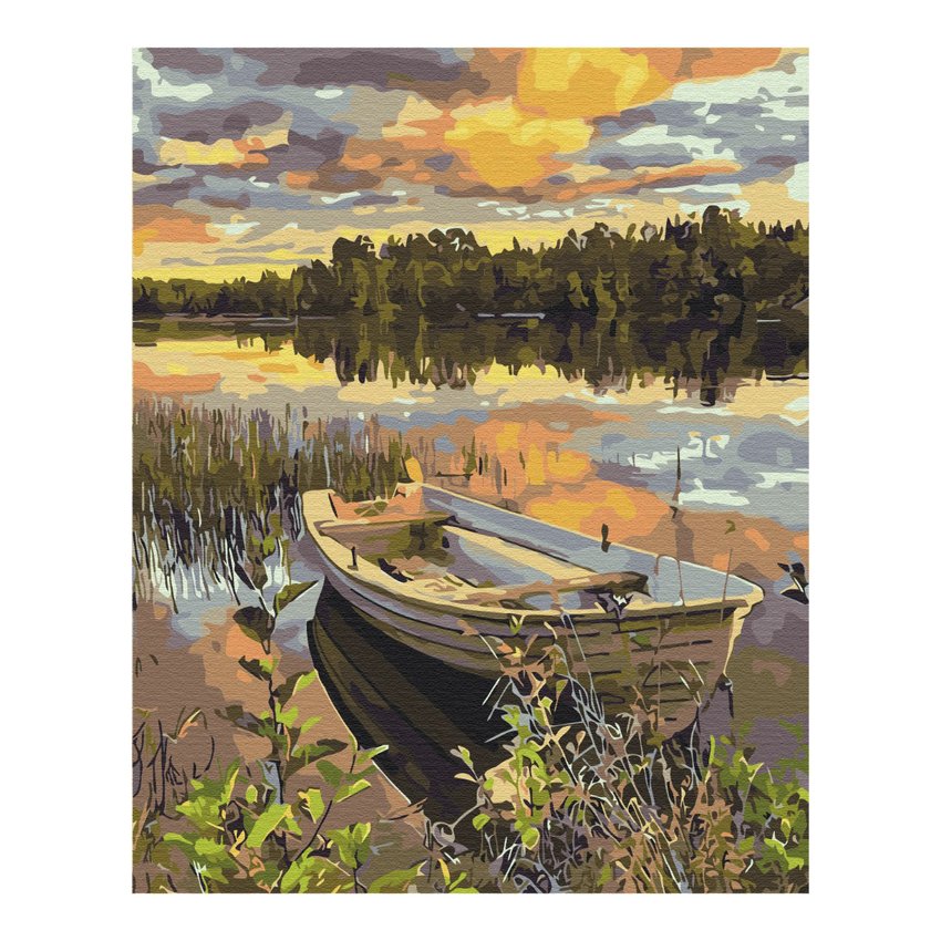 Malowanie po numerach BRUSHME 40x50 cm łódź w powodzi 1 szt., w pudełku